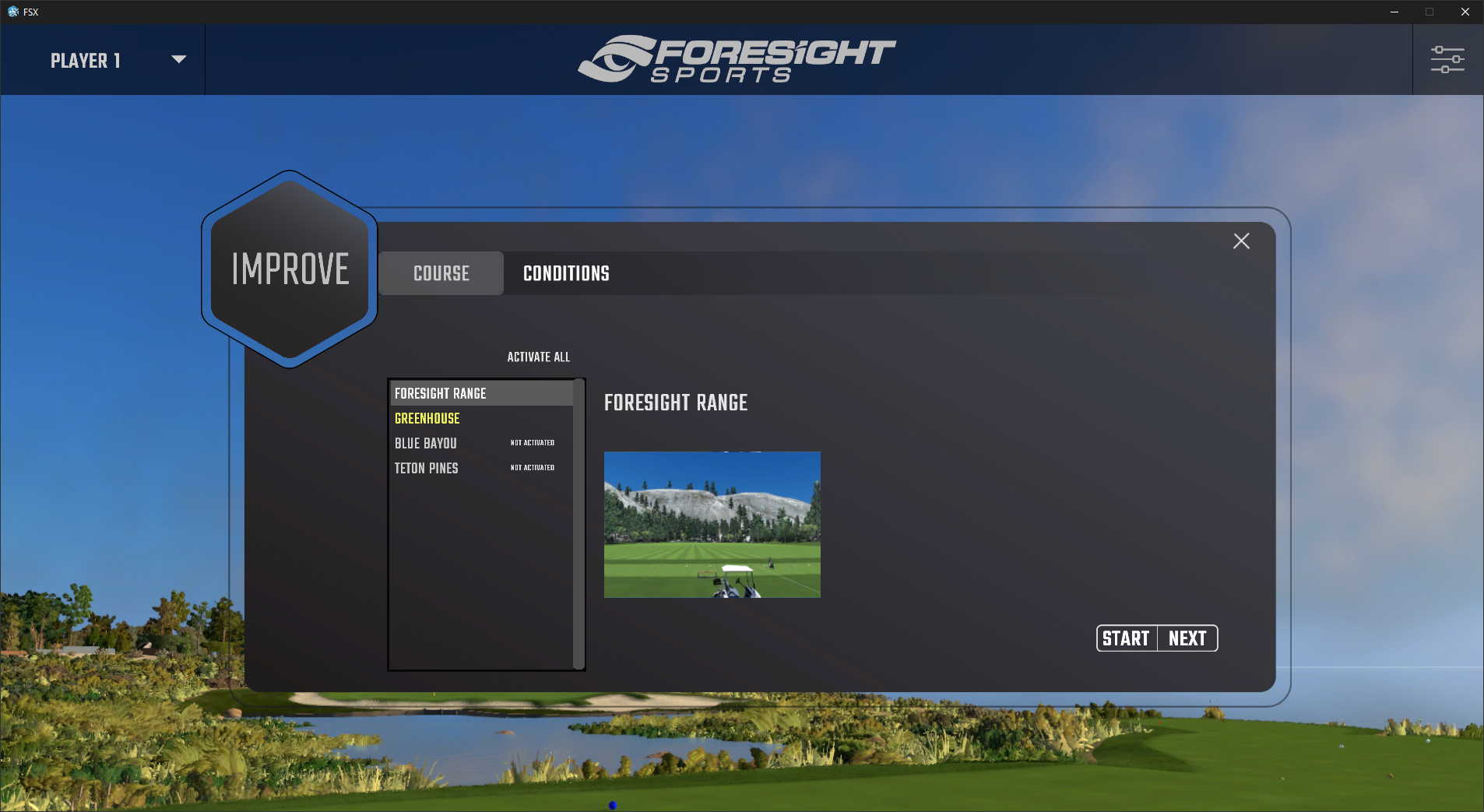 The FSX 2020 Main Menu