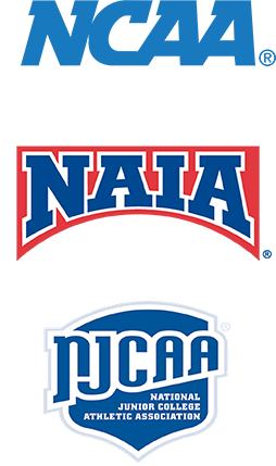 NAIA logo, NCAA logo, NJCAA logo